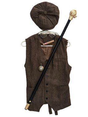 Dr Watson (Sherlock Holmes Partner) Halloween Costume w/ Hat, Cane, Watch, Cigar